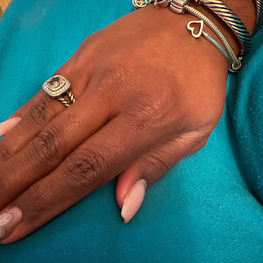 David Yurman Petite Albion Diamond Cushion Ring